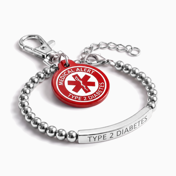 Type 2 Diabetes Bracelet & Keychain Set