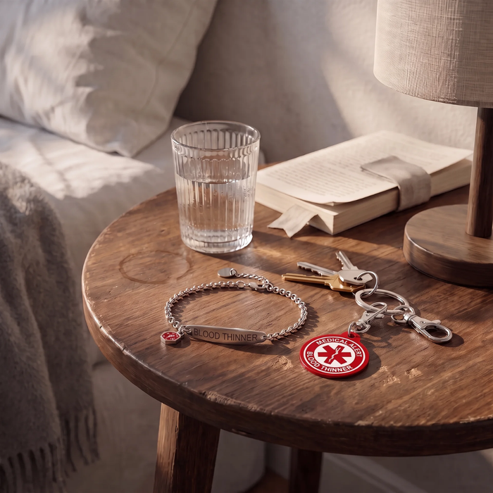 Blood Thinner Bracelet & Keychain Set