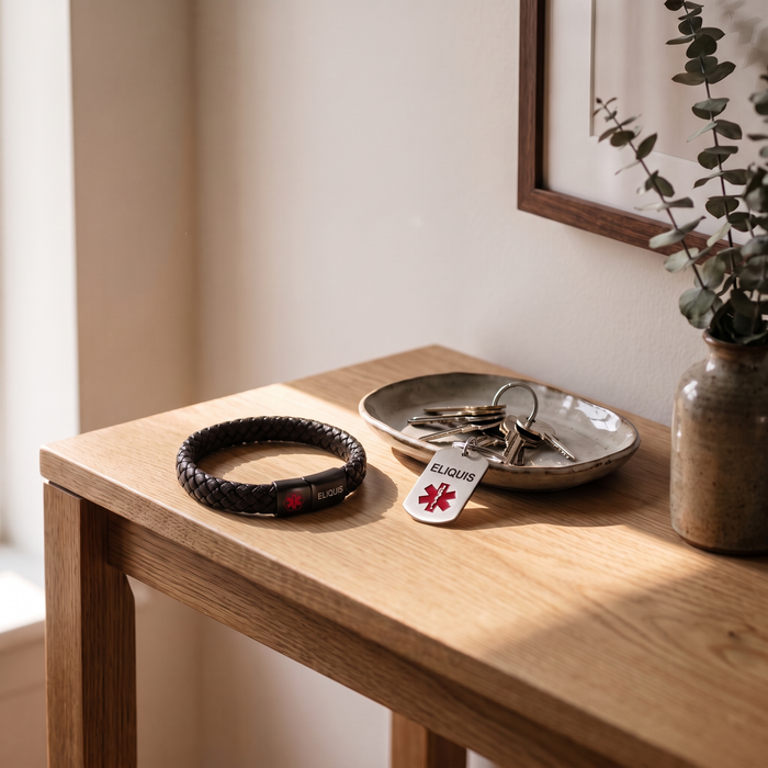 Eliquis Bracelet & Keychain Set