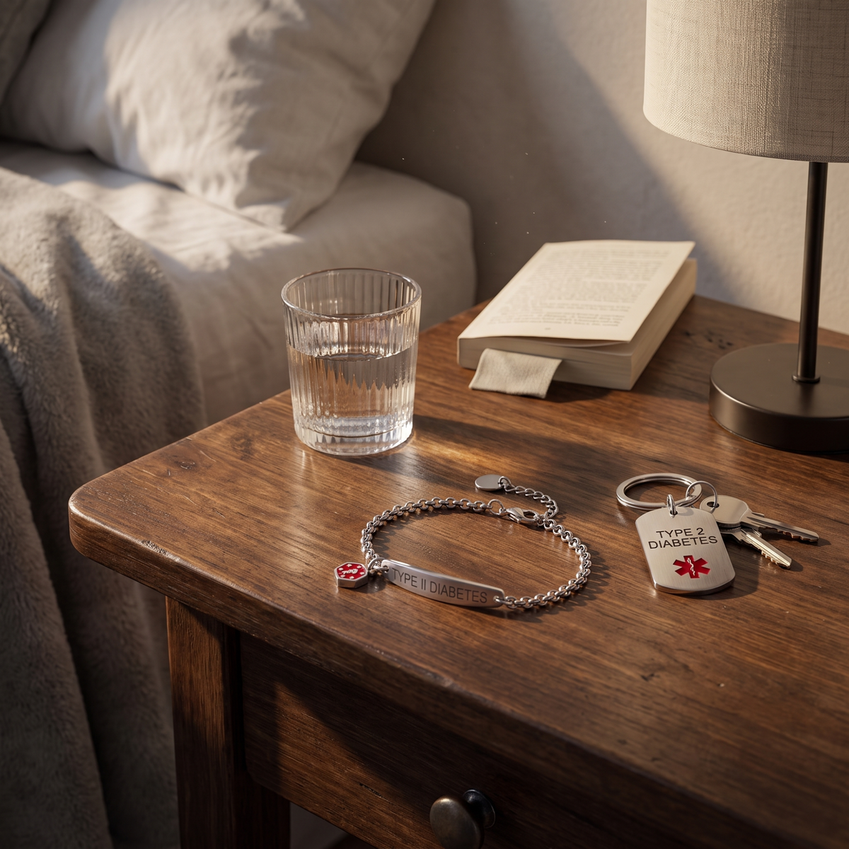Type 2 Diabetes Bracelet & Keychain Set