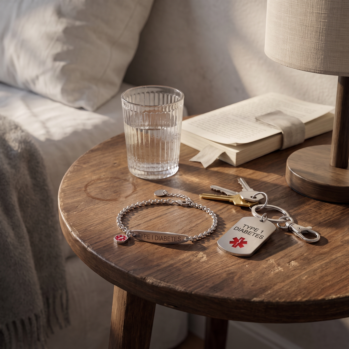 Type 1 Diabetes Bracelet & Keychain Set