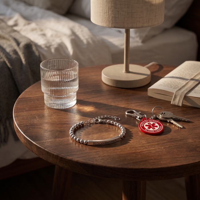 Blood Thinner Bracelet & Keychain Set