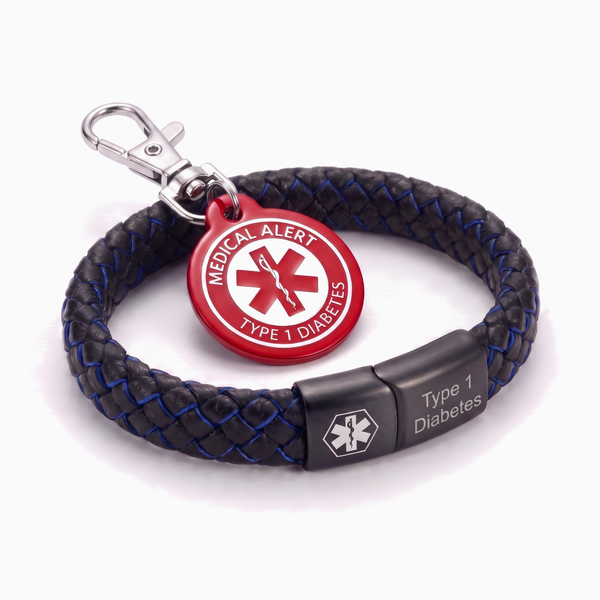 Type 1 Diabetes Bracelet & Keychain Set