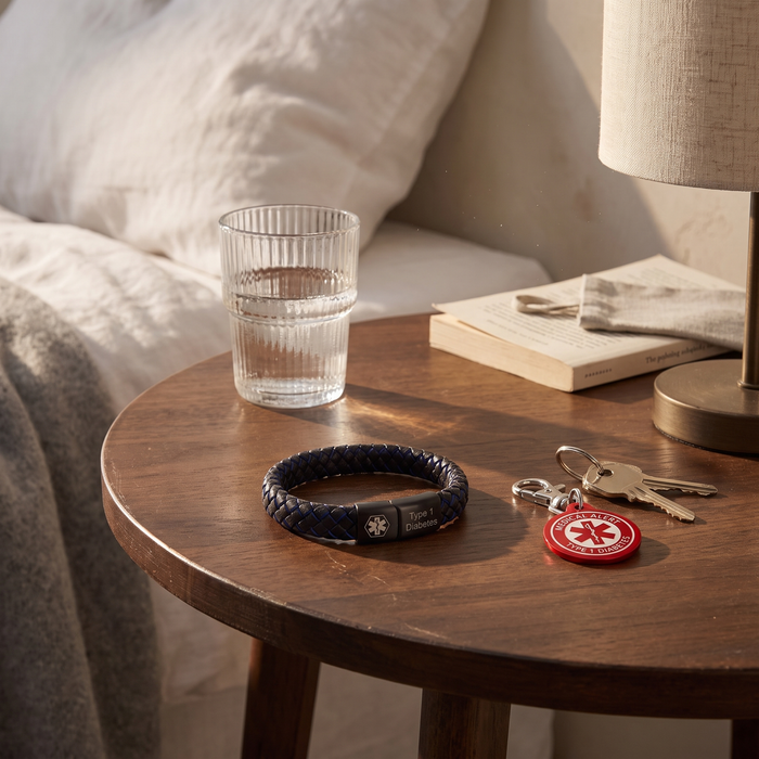 Type 1 Diabetes Bracelet & Keychain Set