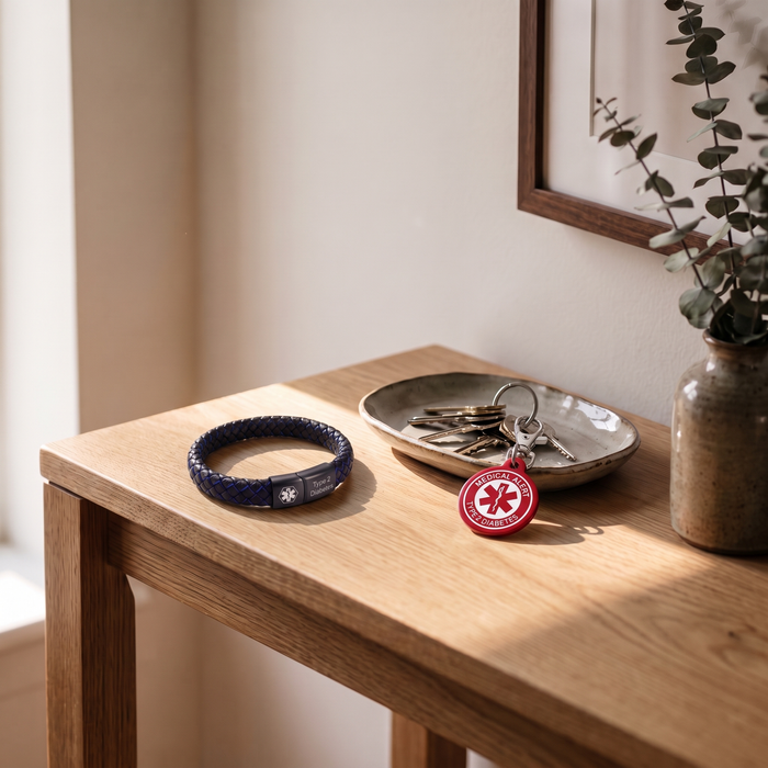 Type 2 Diabetes Bracelet & Keychain Set