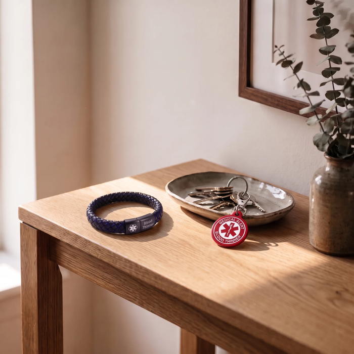 Blood Thinner Bracelet & Keychain Set